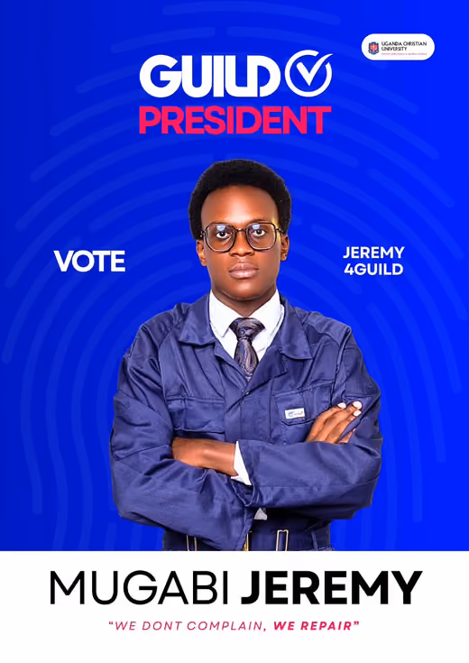 Campaign poster: Vote Jeremy 4Guild, Mugabi Jeremy for Guild President